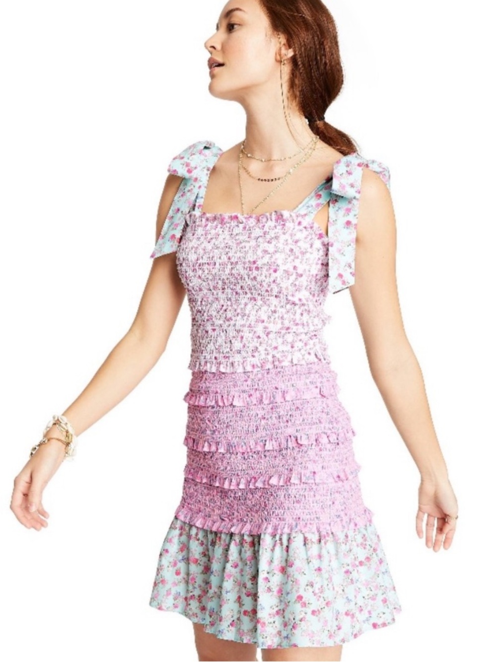 NWOT LoveShackFancy for Target Adeline Tie-Strap Smocked Ruffle Dress size XXS
